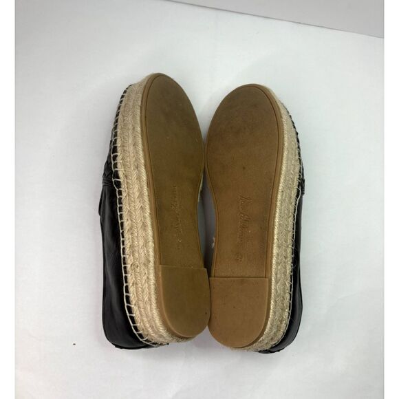 Sam Edelman Catherine Black Leather Platform Espadrille Slip On Shoes Gold - Picture 10 of 10